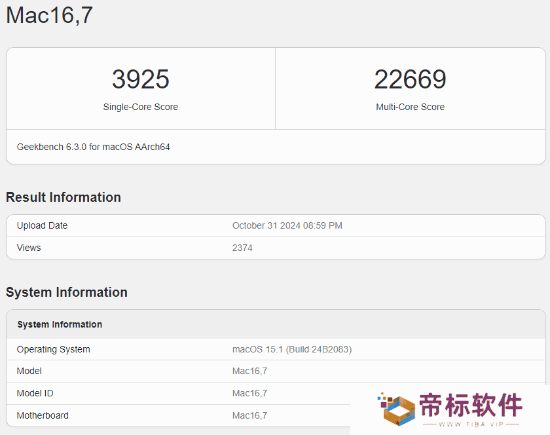 苹果M4 Pro跑分曝光!单核比M3Pro高25%多核高45%